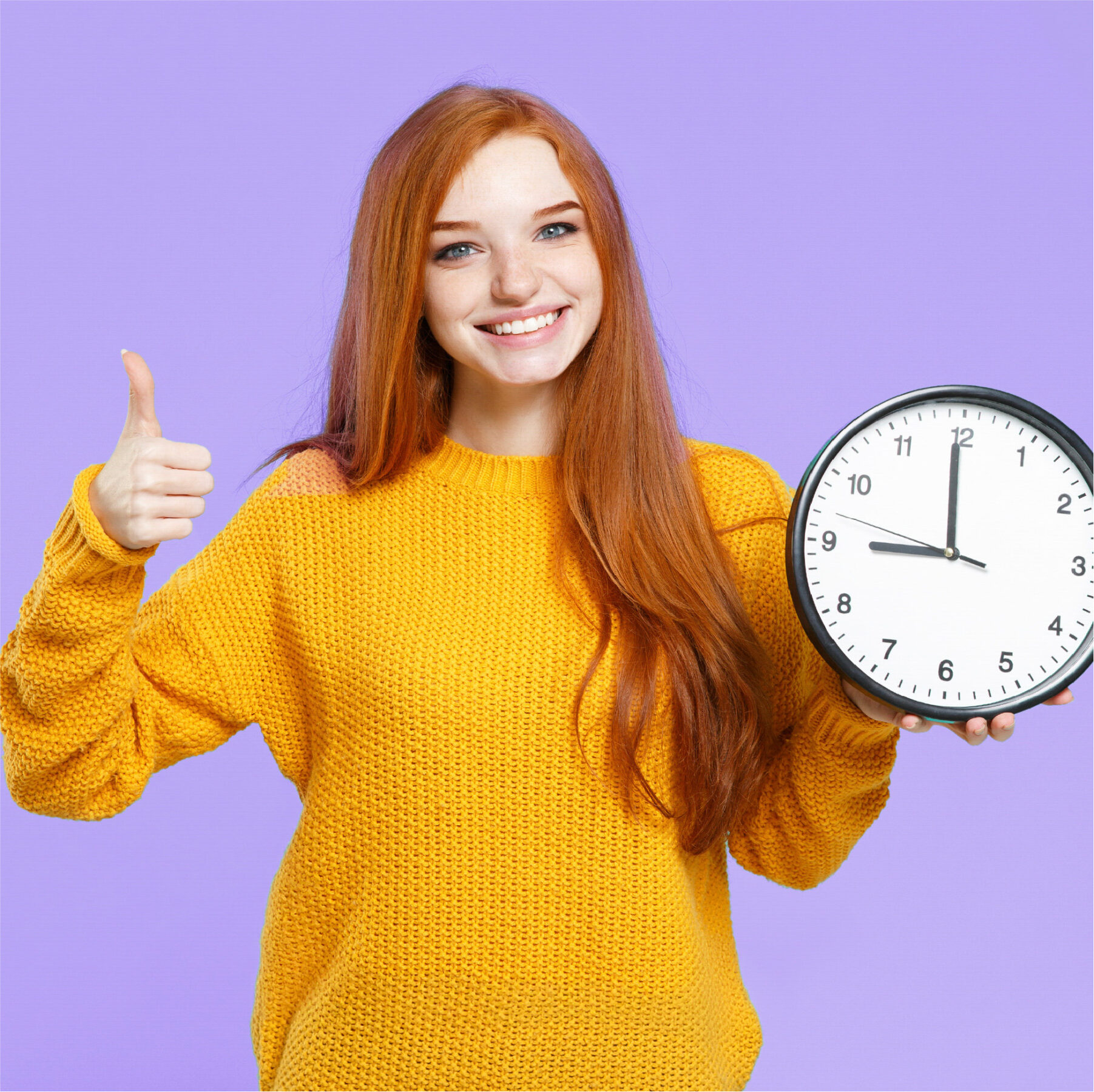 Smiling employee giving thumbs up